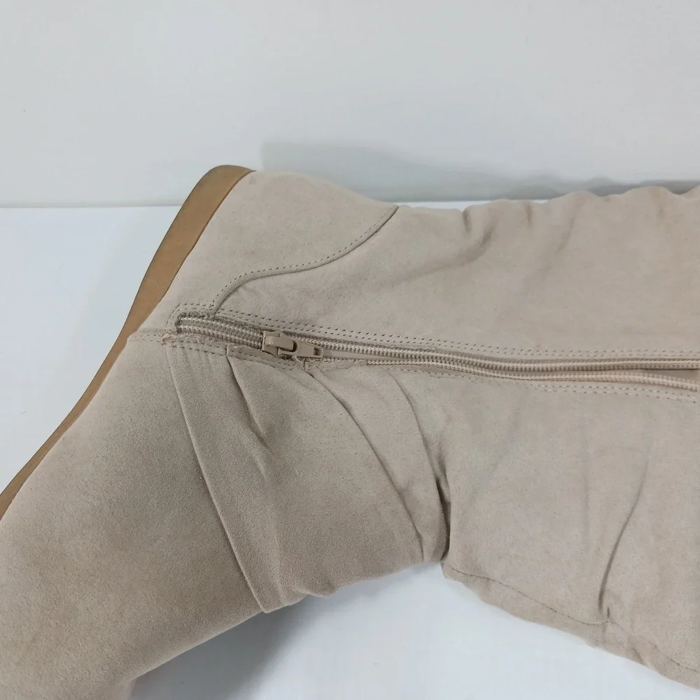 Cloudwalkers by Avenue Sasha Beige Faux Suede Slouchy Tall Boots 10W 205066